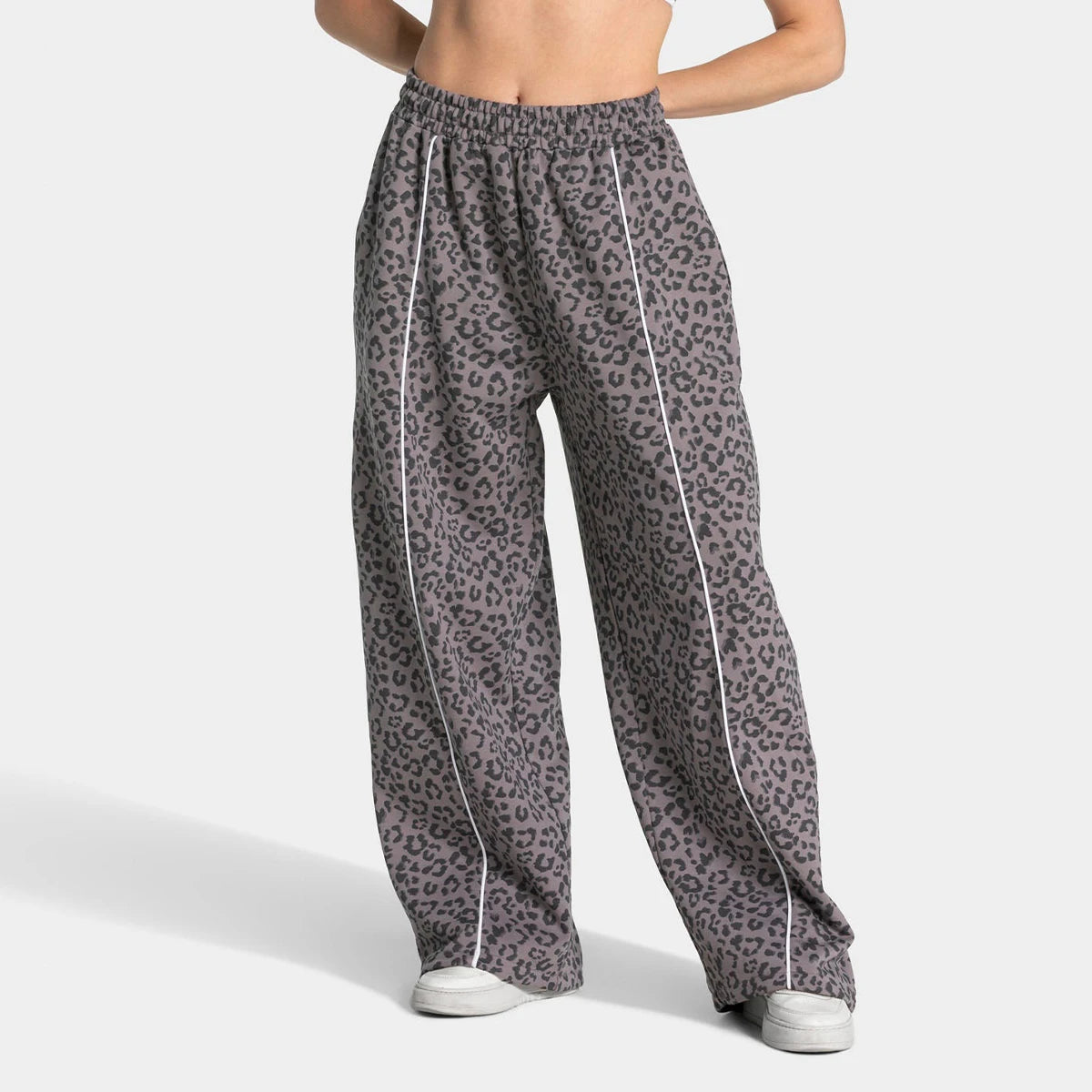 Damen Yoga Pants – Leoparden-Print, Wide Leg, Butt Lifting