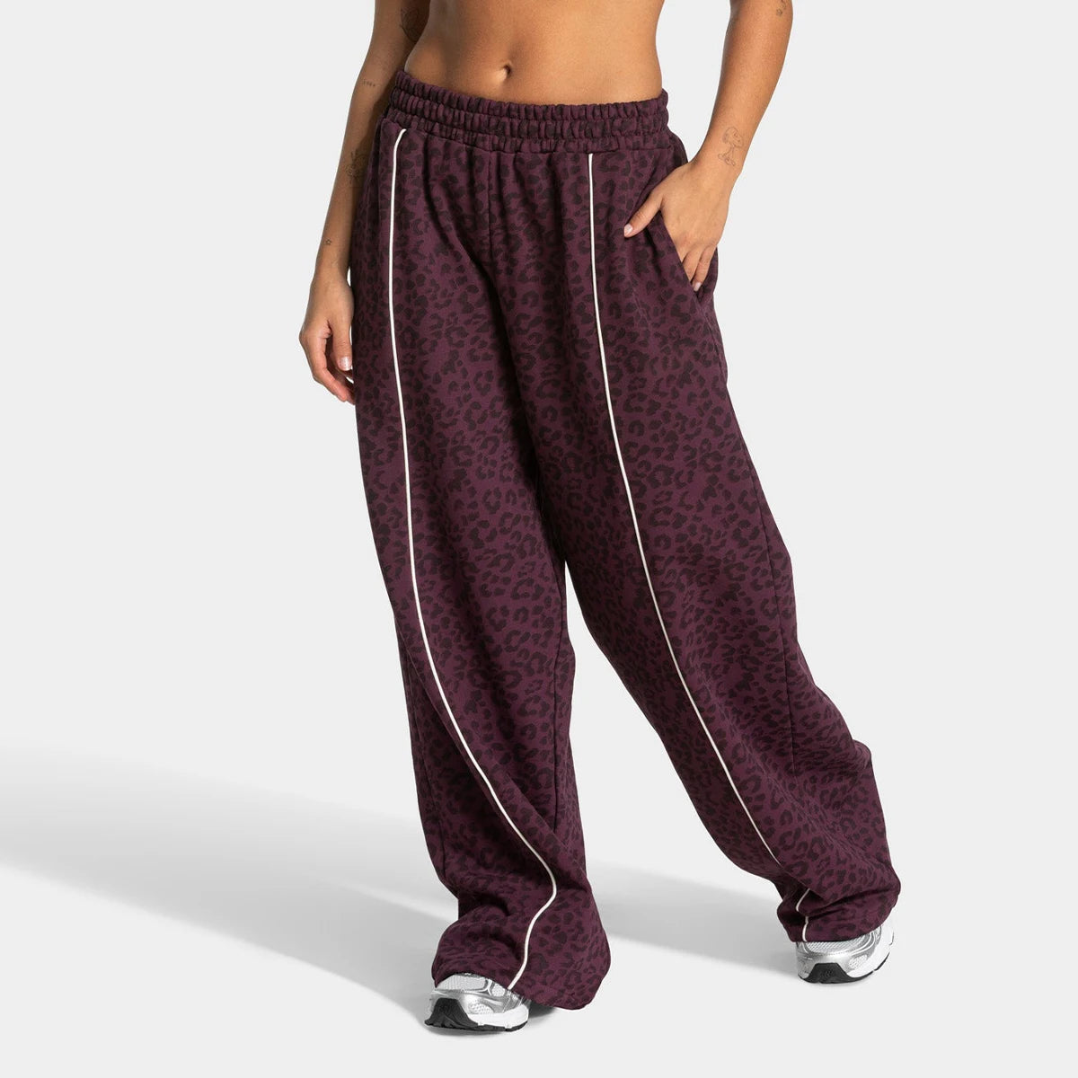 Damen Yoga Pants – Leoparden-Print, Wide Leg, Butt Lifting