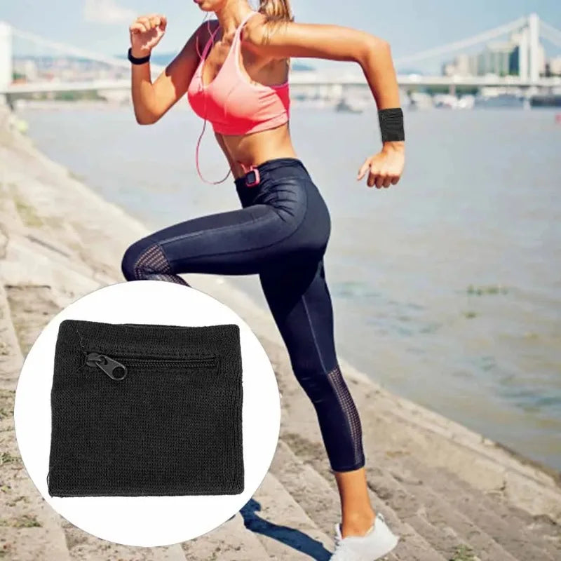 Sport-Armband mit Reißverschlusstasche – Lauf-Wallet für Schlüssel & Münzen