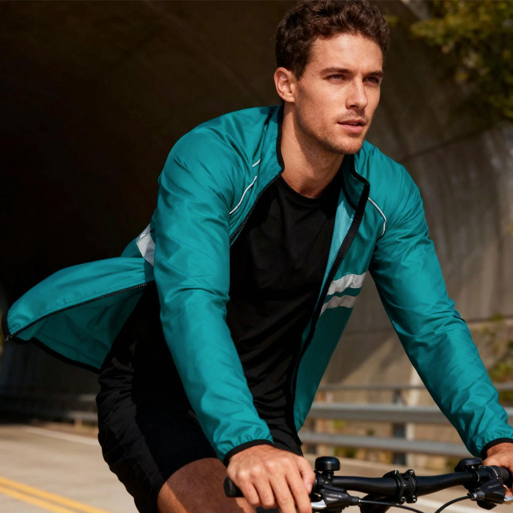 WOSAWE Radjacke Windbreaker – Packbar, winddicht, UV-Schutz | Herren | MTB & Rennrad | Leicht
