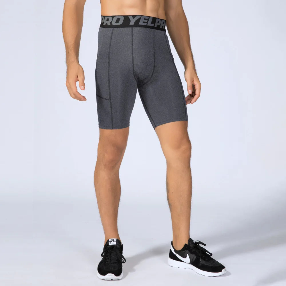 Herren Kompressions-Shorts mit Tasche | Schnelltrocknend für Laufen, Gym & Fitness