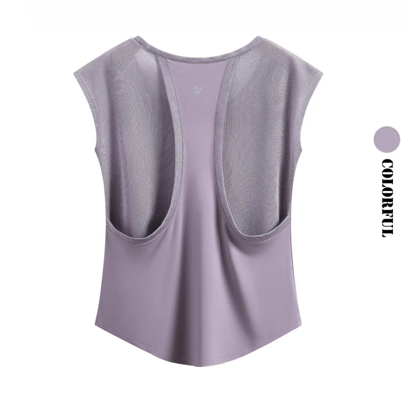 Damen Yoga-Weste | Loose Fit, Quick-Dry, Sommer-Sporttop