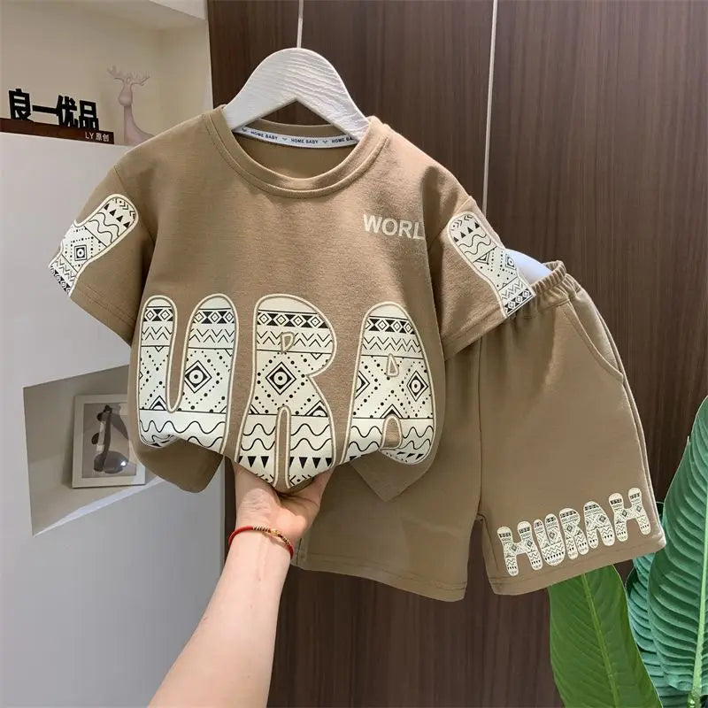 Jungen 2-teiliges Sport-Set – Shirt & Shorts im Korean Style