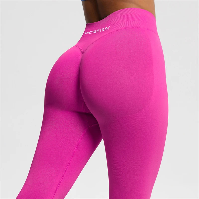 Damen Nahtlose Scrunch Butt Leggings – Low Ribbed Band, Bum Shaping, Yoga & Gym