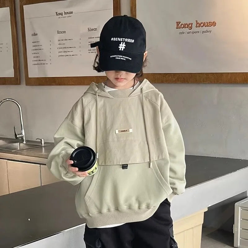 Jungen Kapuzen-Sweatshirt | Locker, Casual, Langarm, Herbst/Frühling, 5–14 Jahre