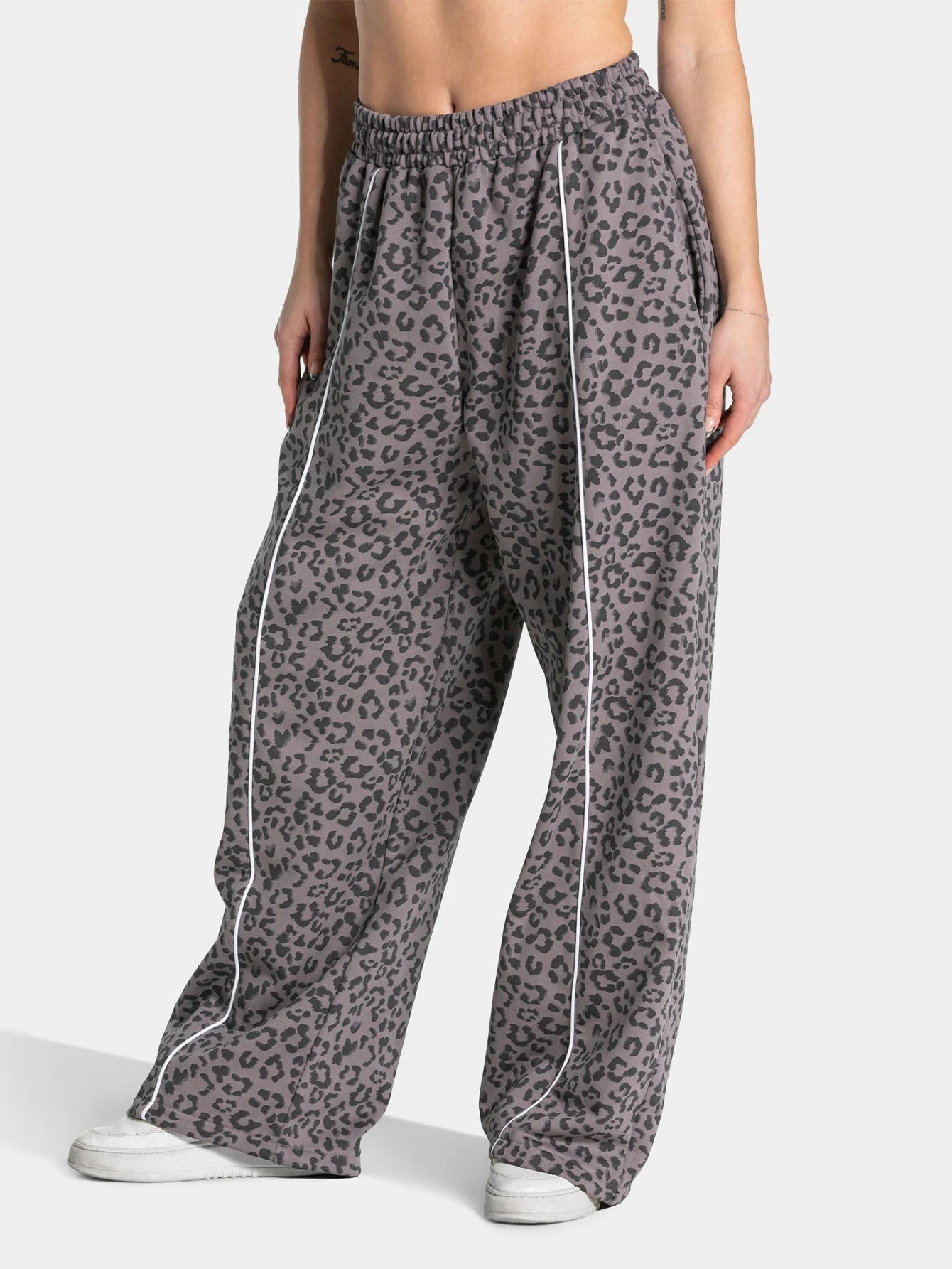 Damen Yoga Pants – Leoparden-Print, Wide Leg, Butt Lifting