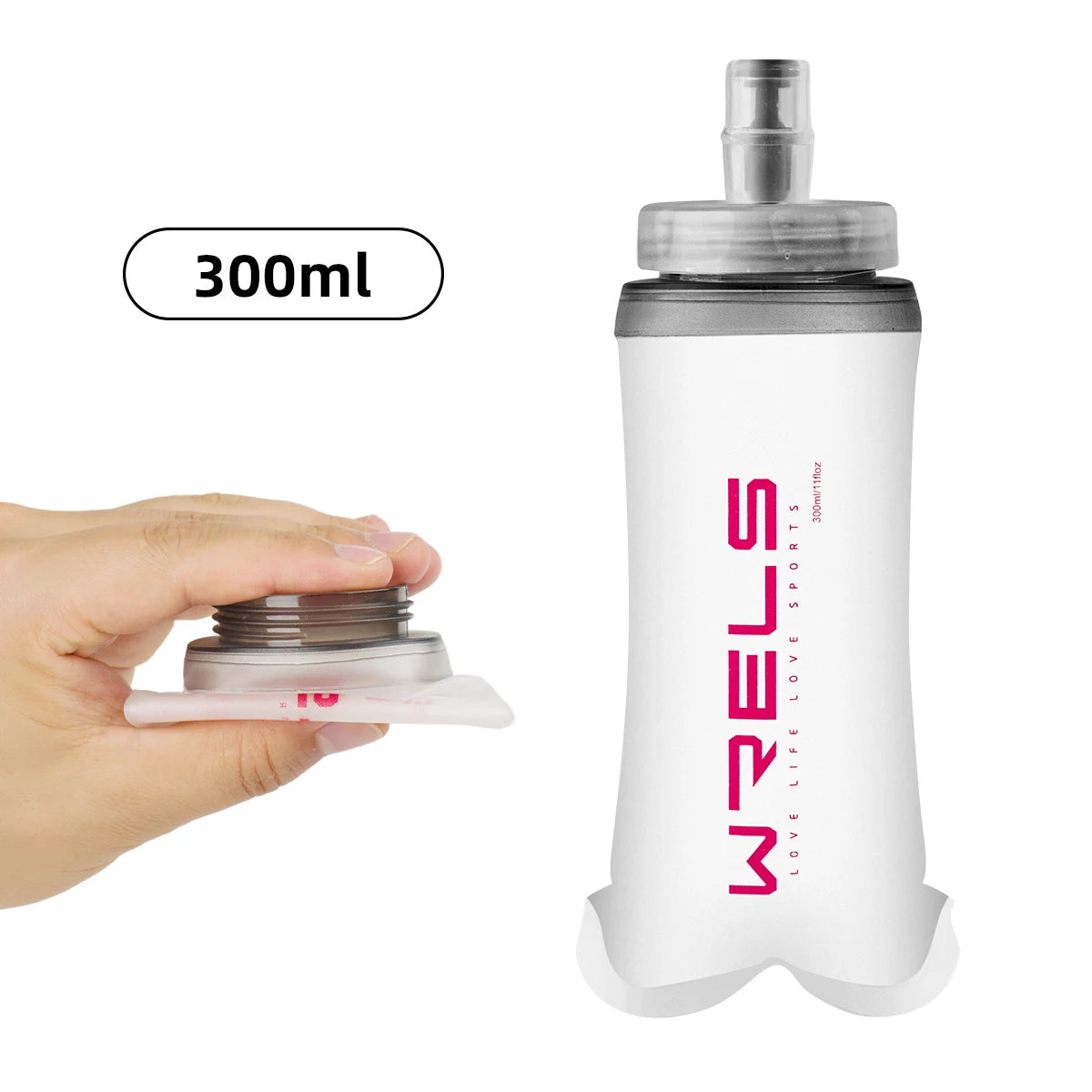 Faltbare Softflasche mit Weithalsmundstück – 300ml / 500ml für Running, Radfahren & Wandern