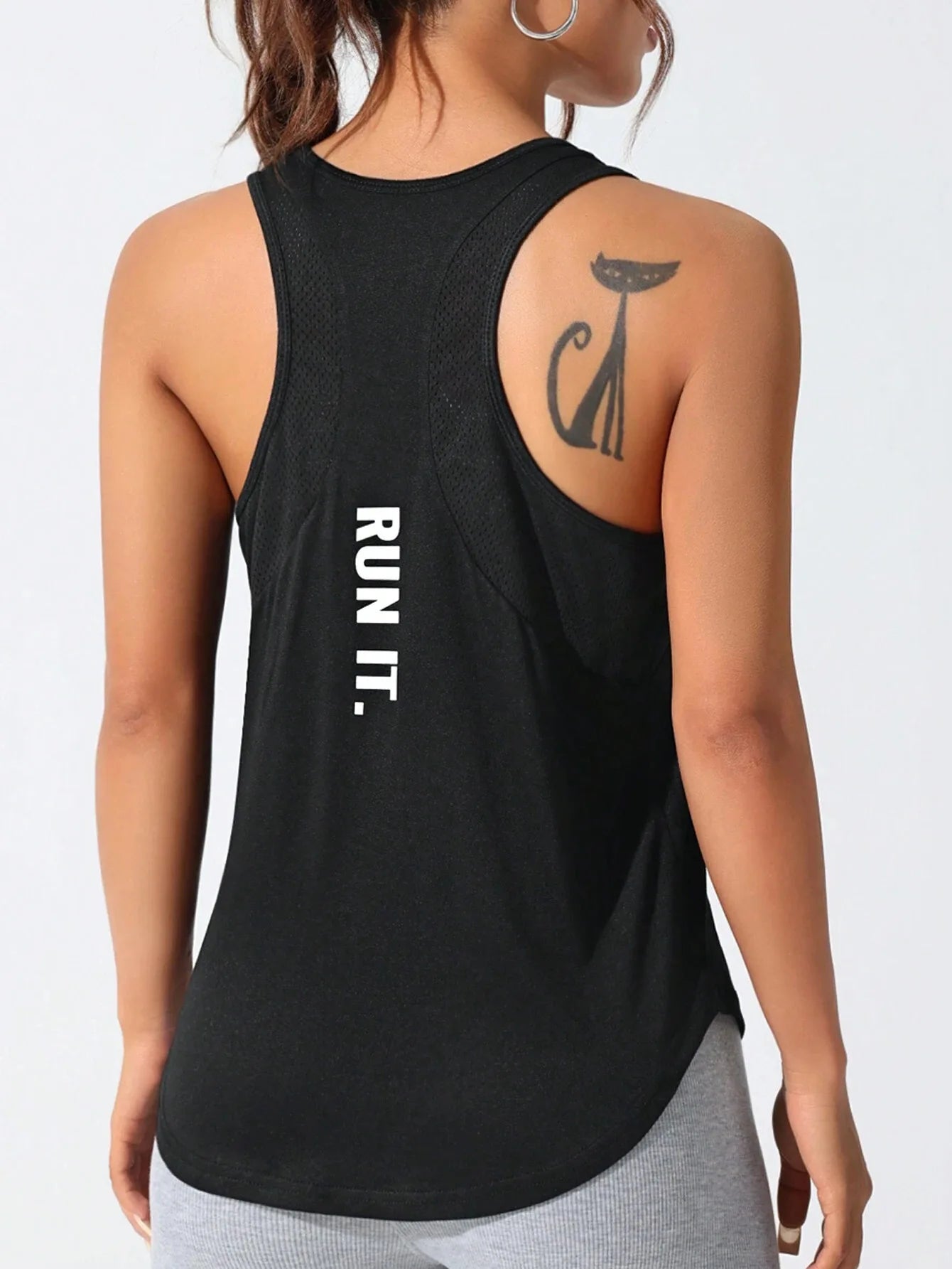 Damen Sport-Vest mit Stickerei – Atmungsaktiv für Yoga, Tennis & Alltag