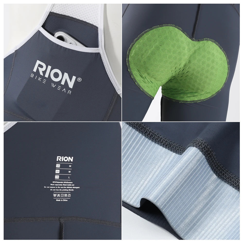 RION Herren Fahrrad-Trägerhose Pro – Italienisches Dolomiti 8H Polster für extreme Distanzen