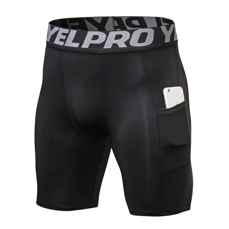 Herren Kompressions-Shorts mit Tasche | Schnelltrocknend für Laufen, Gym & Fitness
