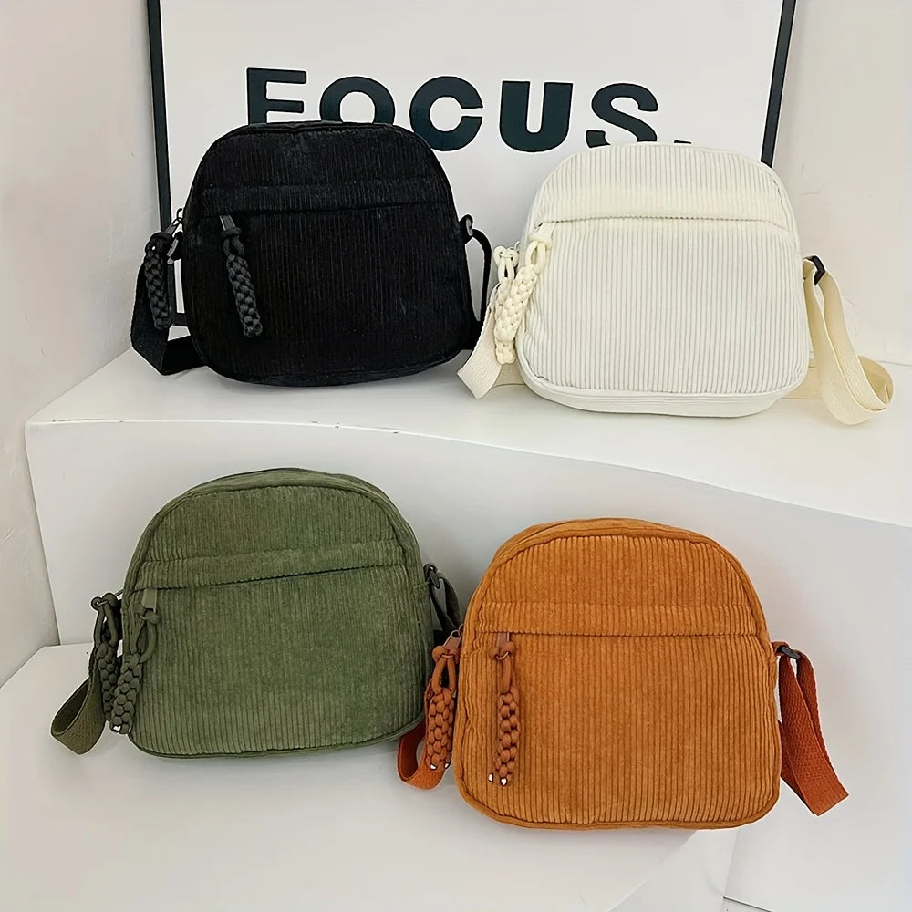 Cord Umhängetasche Harajuku – Vintage, casual, vielseitig