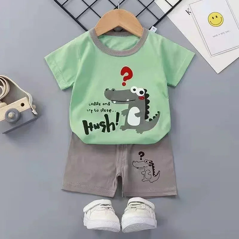Kinder Sommer-Set – T-Shirt & Shorts | 100% Baumwolle, Atmungsaktiv & Hautfreundlich