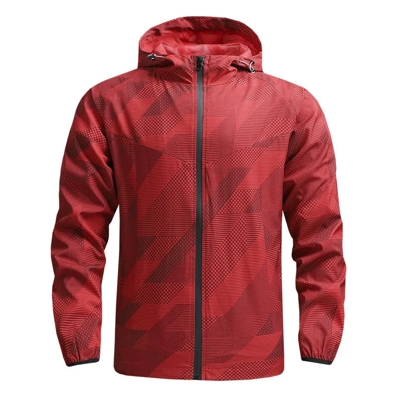 Herren Laufjacke mit Kapuze – Atmungsaktiv | Fitness, Joggen & Tennis | Weich & Leicht
