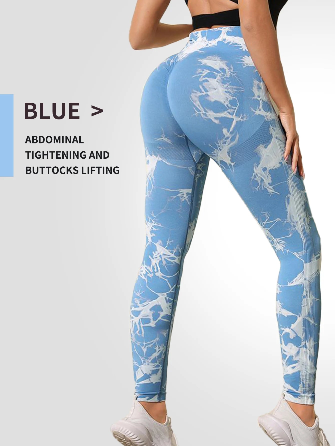 Damen Tie-Dye Leggings – High Waist, Scrunch Butt Lifting, Yoga & Gym