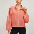 VITALINOVO Damen Leichte Zip-Up Sportjacke – Stehkragen, Windabweisend, UPF 50+ Sonnenschutz, Laufen & Wandern (S–XL, 4 Farben)
