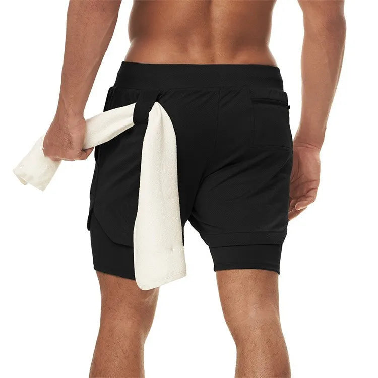 LaufWerk TrailShorts Camo – 2-in-1 Running & Fitness Shorts für Herren
