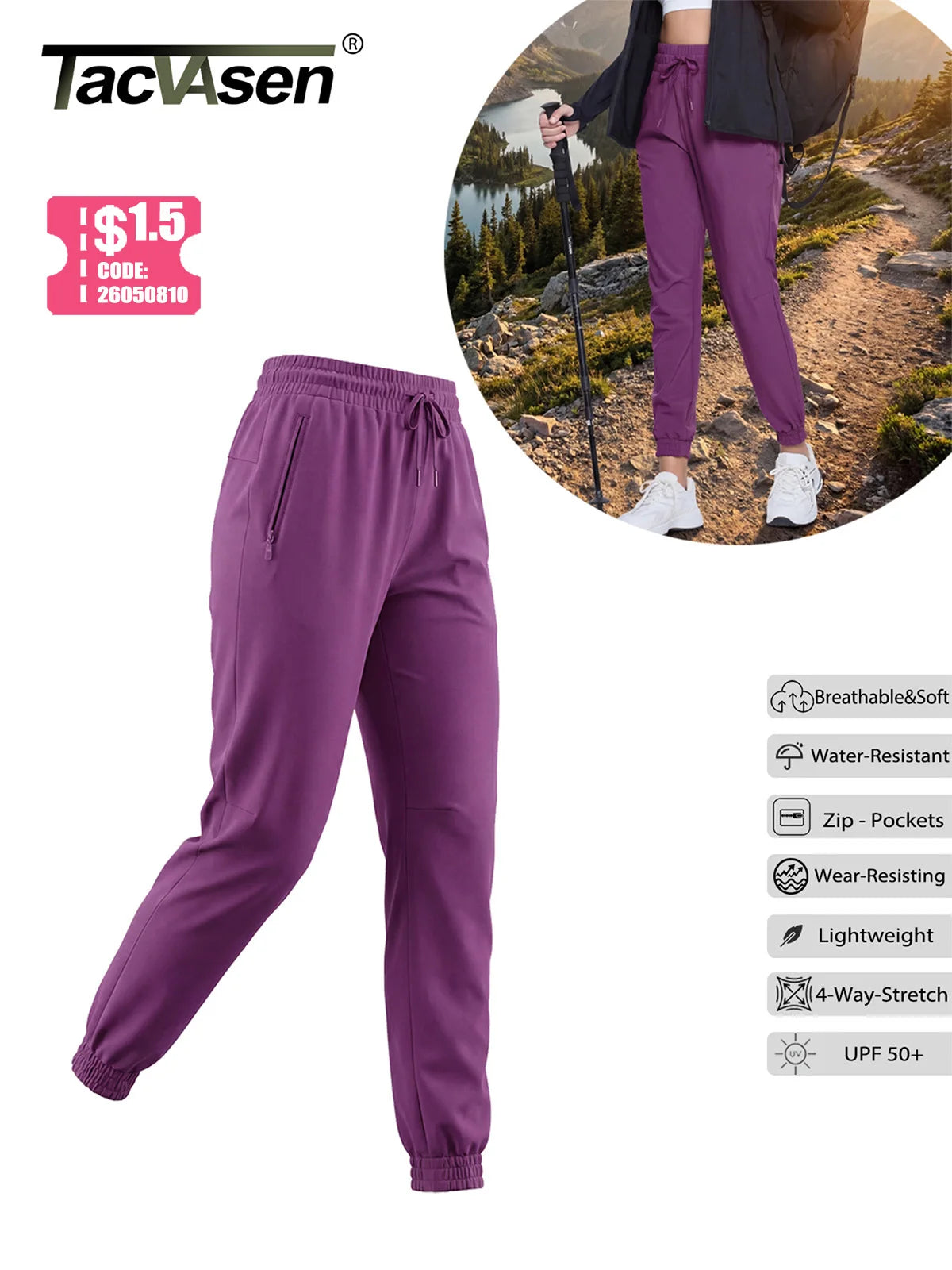 Damen Wanderhose – Schnelltrocknend, Wasserabweisend