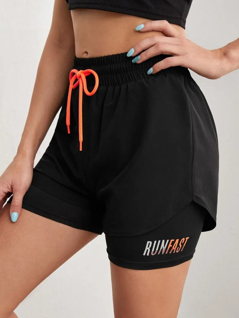 LaufWerk FlexShorts Women – High Waist Fake Two-Piece Shorts für Yoga & Running
