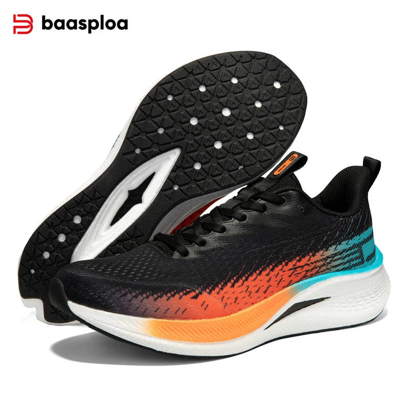 Baasploa Herren Profi-Laufschuhe – Carbonplatte, Rutschfest & Ultraleicht für Marathon