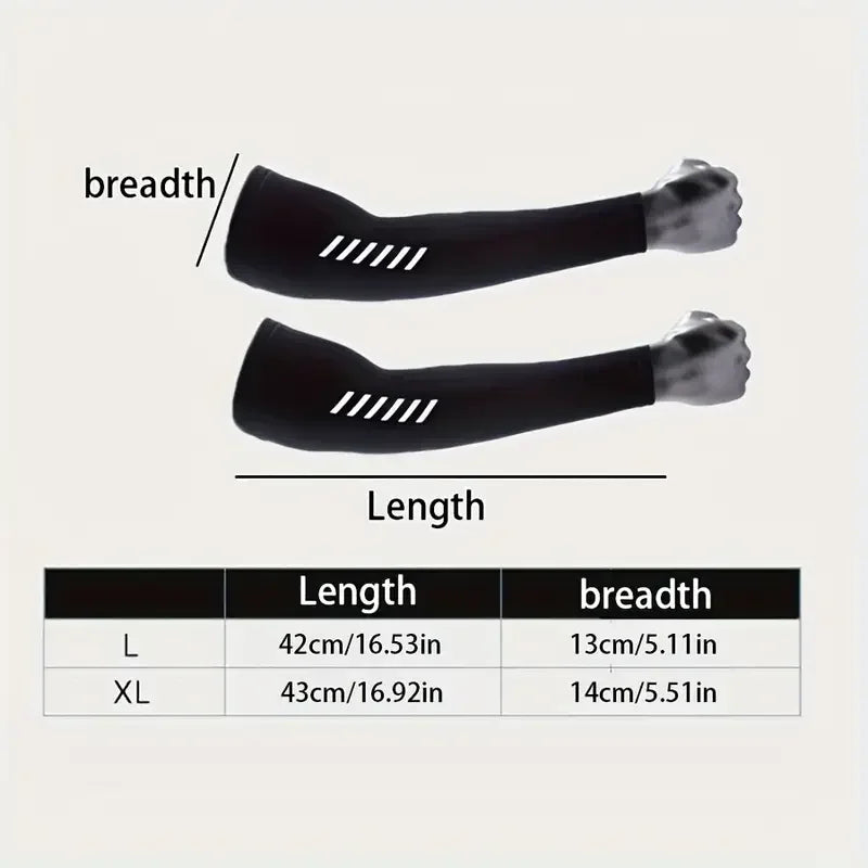 Herren Kühlärmlinge – Ice Silk, UV-Schutz & Schweißabsorbierend | Radfahren, Laufen & Outdoor (1 Paar)