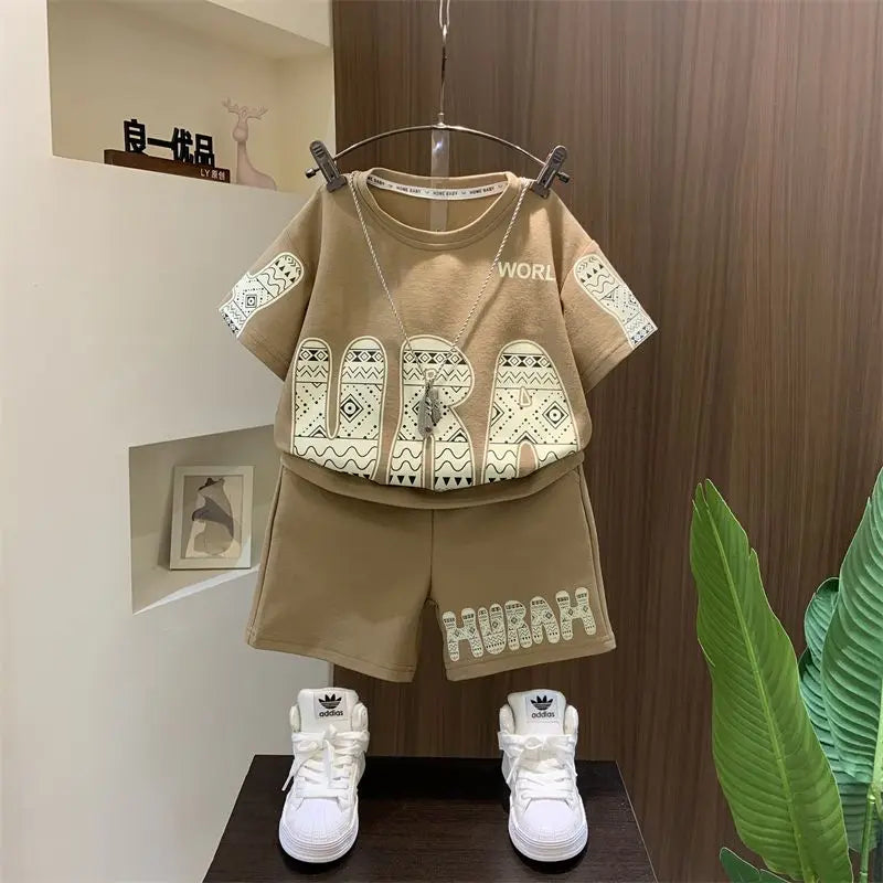 Jungen 2-teiliges Sport-Set – Shirt & Shorts im Korean Style