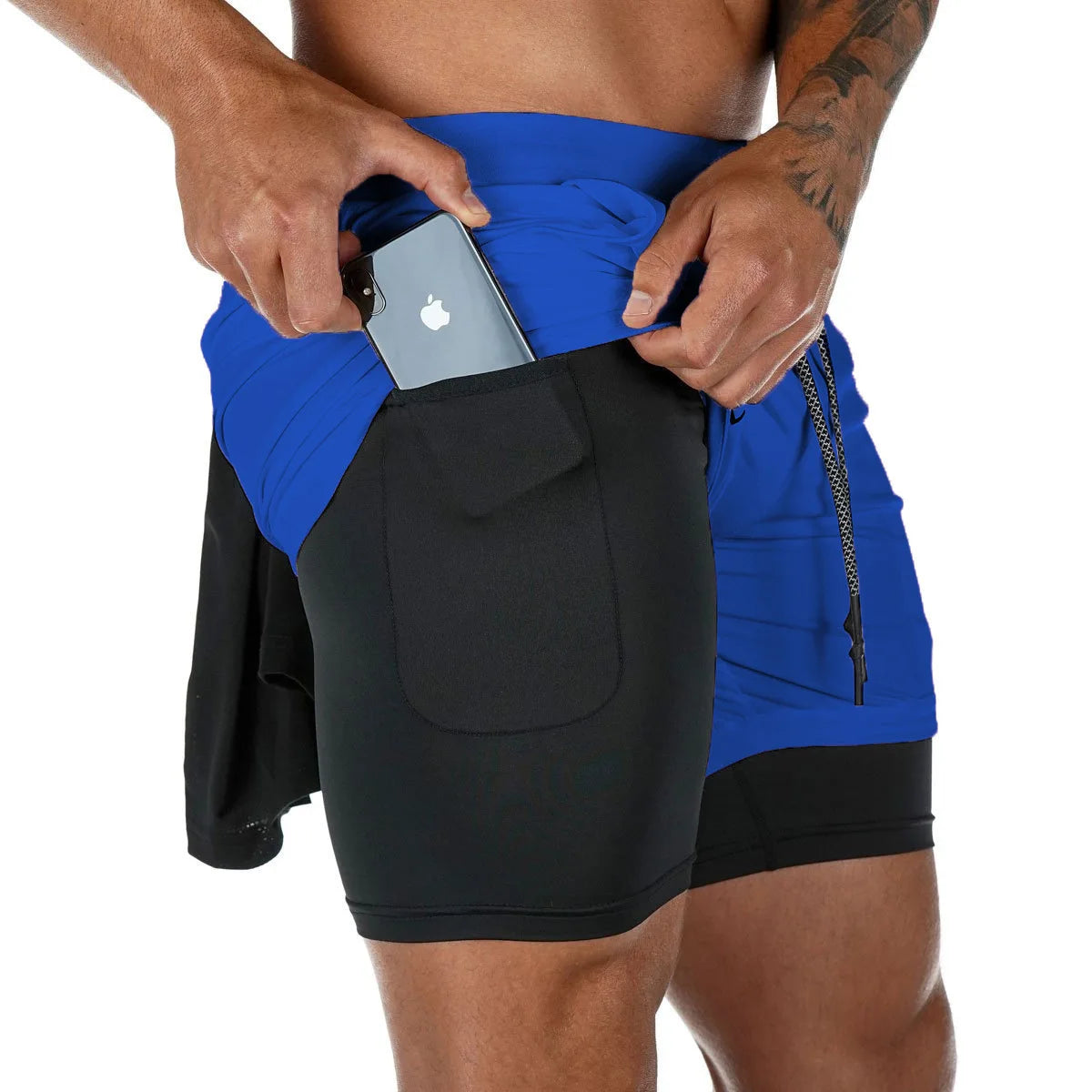 LaufWerk TrailShorts Camo – 2-in-1 Running & Fitness Shorts für Herren