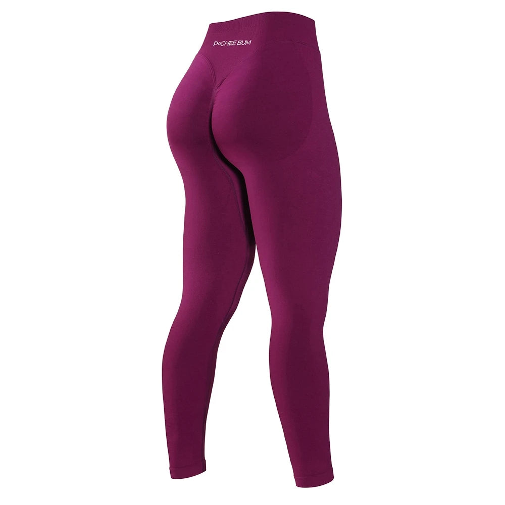 Damen Nahtlose Scrunch Butt Leggings – Low Ribbed Band, Bum Shaping, Yoga & Gym