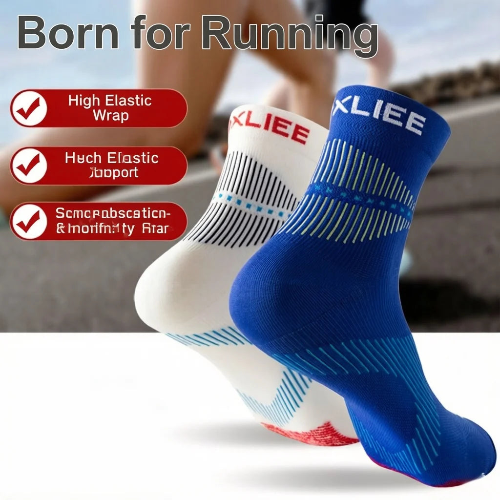 WRELS Laufsocken – Feuchtigkeitsableitend, Atmungsaktiv, Gepolstert | Kompressionssocken für Sport & Outdoor | 1/2/3 Paar