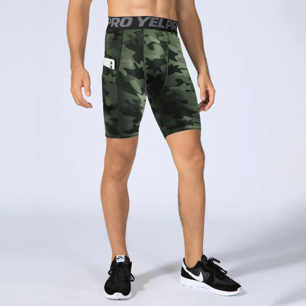 Herren Kompressions-Shorts mit Tasche | Schnelltrocknend für Laufen, Gym & Fitness