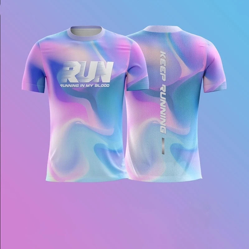 Herren 3D-Print Lauf-T-Shirt – Atmungsaktives Schnelltrocknend Gym Top