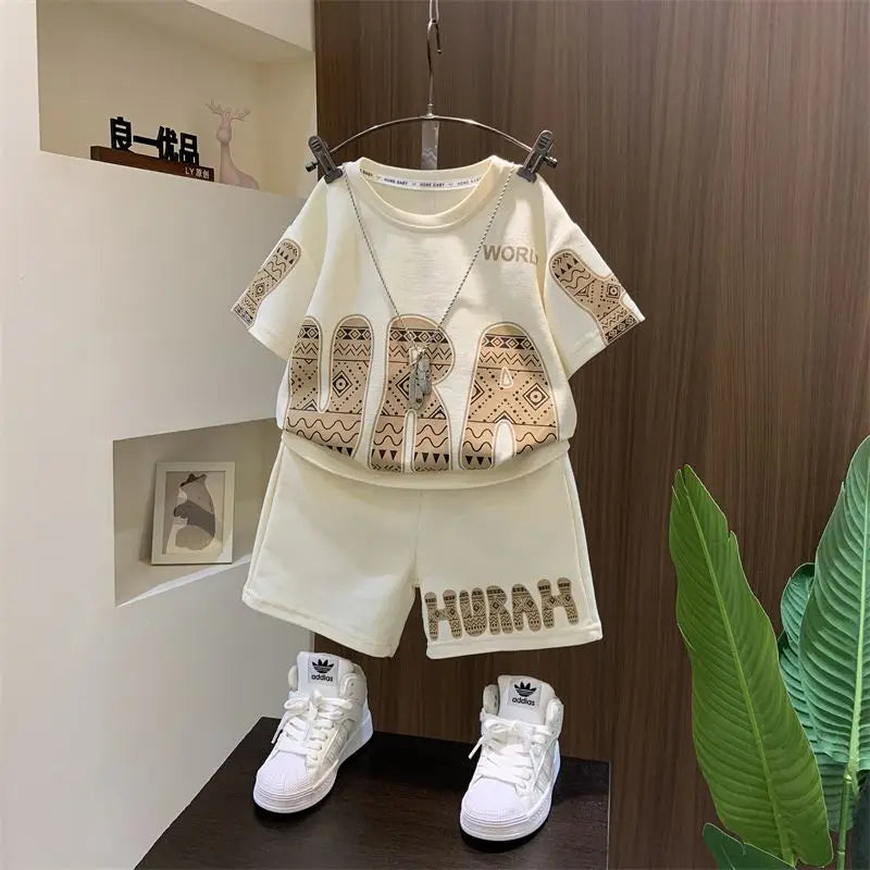 Jungen 2-teiliges Sport-Set – Shirt & Shorts im Korean Style