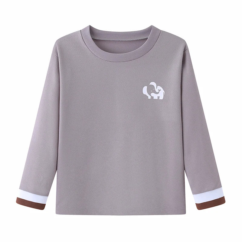 Kinder Langarm-Shirt Unisex | 1er oder 3er-Set, Rundhals, Herbst/Winter