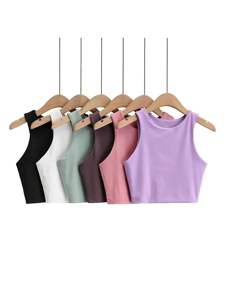 Damen Tank Top – Ärmelloses Sommer-Shirt mit rundem Ausschnitt in 6 Farben
