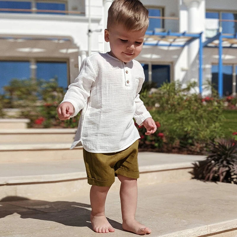 Kinder Leinen-Shorts | Unisex, Kordelzug, Locker, Sommer & Strand