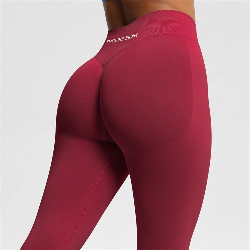 Damen Nahtlose Scrunch Butt Leggings – Low Ribbed Band, Bum Shaping, Yoga & Gym