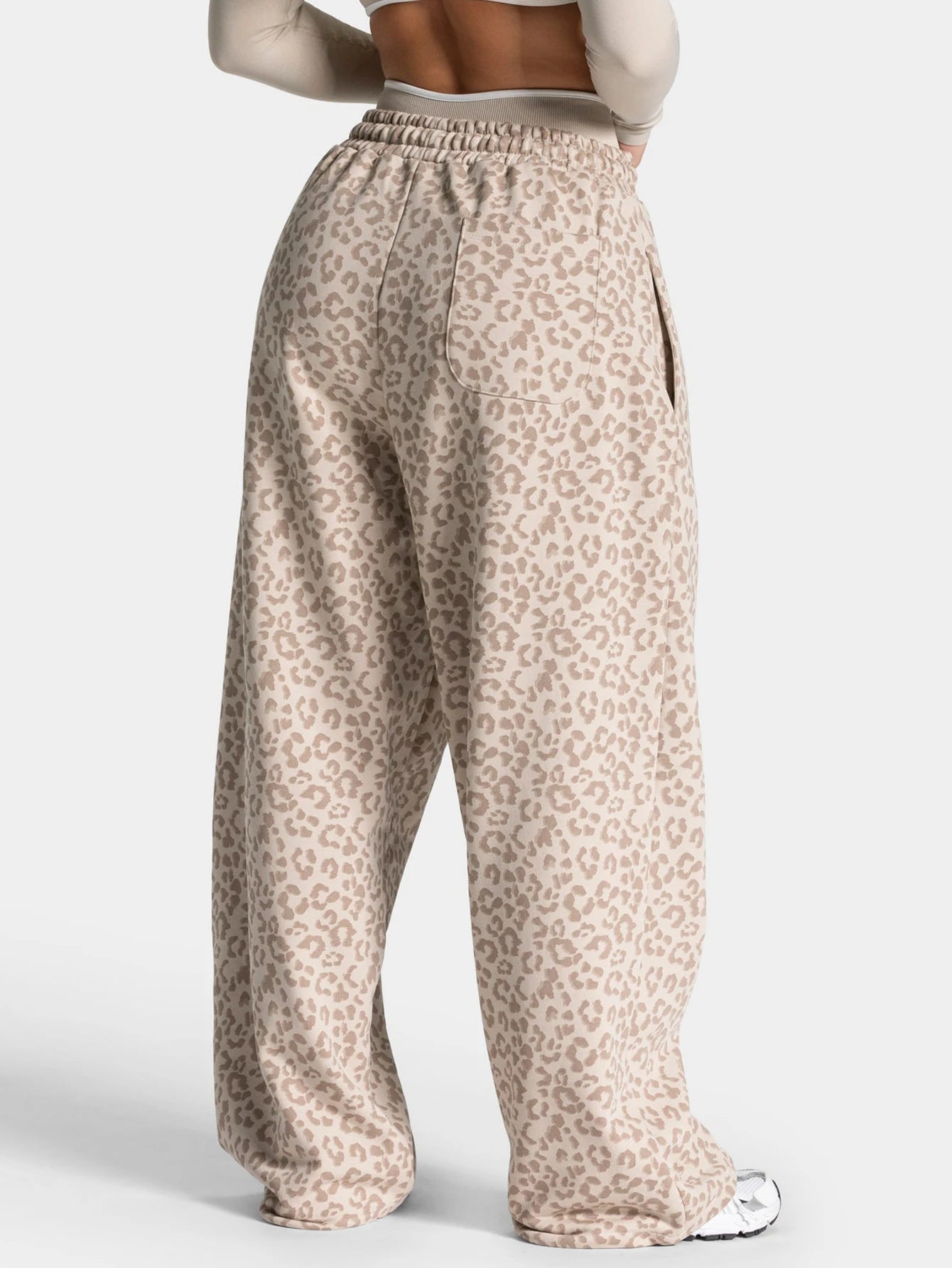 Damen Yoga Pants – Leoparden-Print, Wide Leg, Butt Lifting