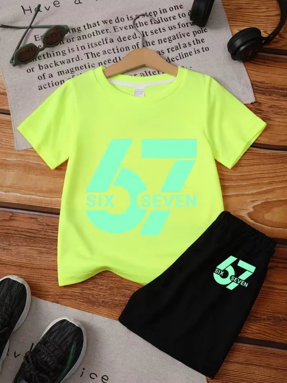 Kinder 3D-Print Set – T-Shirt & Shorts