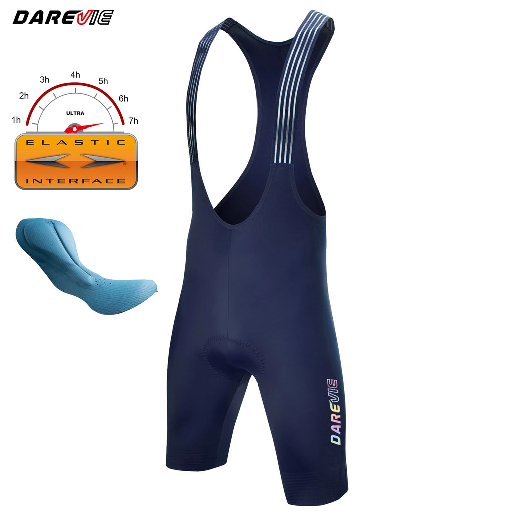 DAREVIE Cycling Bib Shorts Seamless 4.0 – Herren Trägerhose mit Italian Elastic Interface Pad & Diamond Leg Gripper