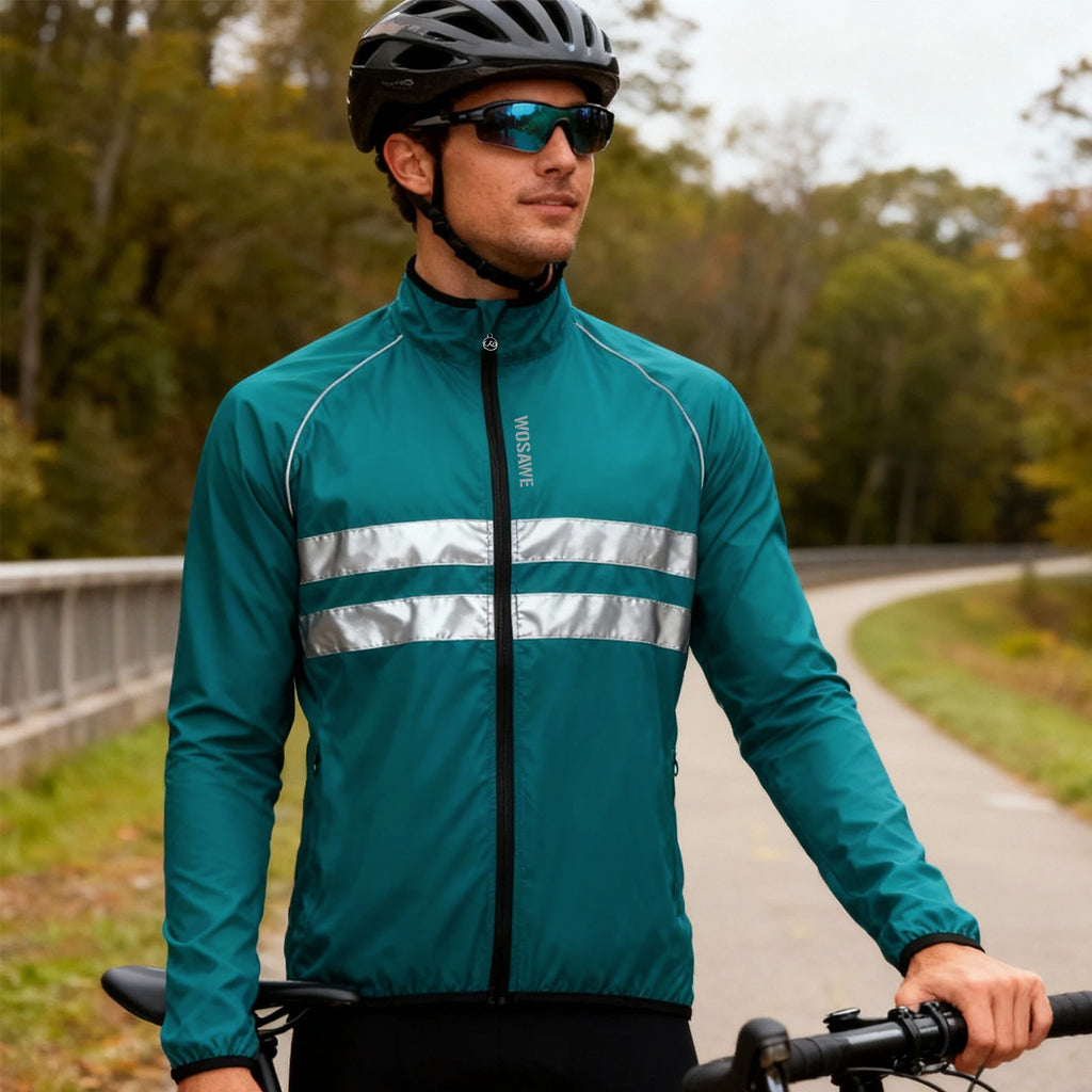 WOSAWE Radjacke Windbreaker – Packbar, winddicht, UV-Schutz | Herren | MTB & Rennrad | Leicht