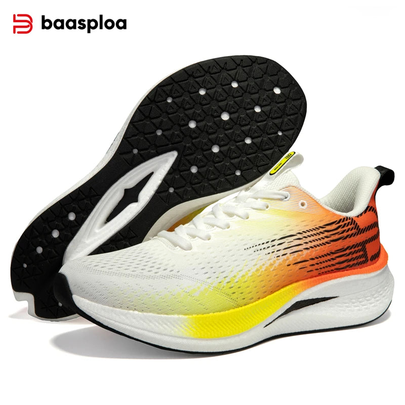 Baasploa Herren Profi-Laufschuhe – Carbonplatte, Rutschfest & Ultraleicht für Marathon