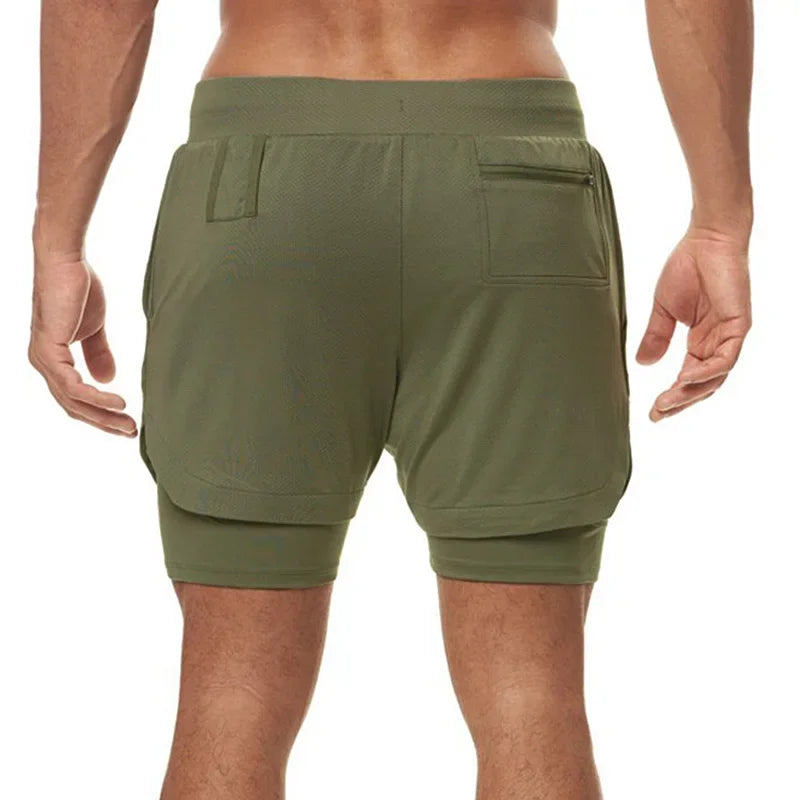 Herren 2-in-1 Sport-Shorts – Schnelltrocknend, Doppellagig, Gym & Laufen