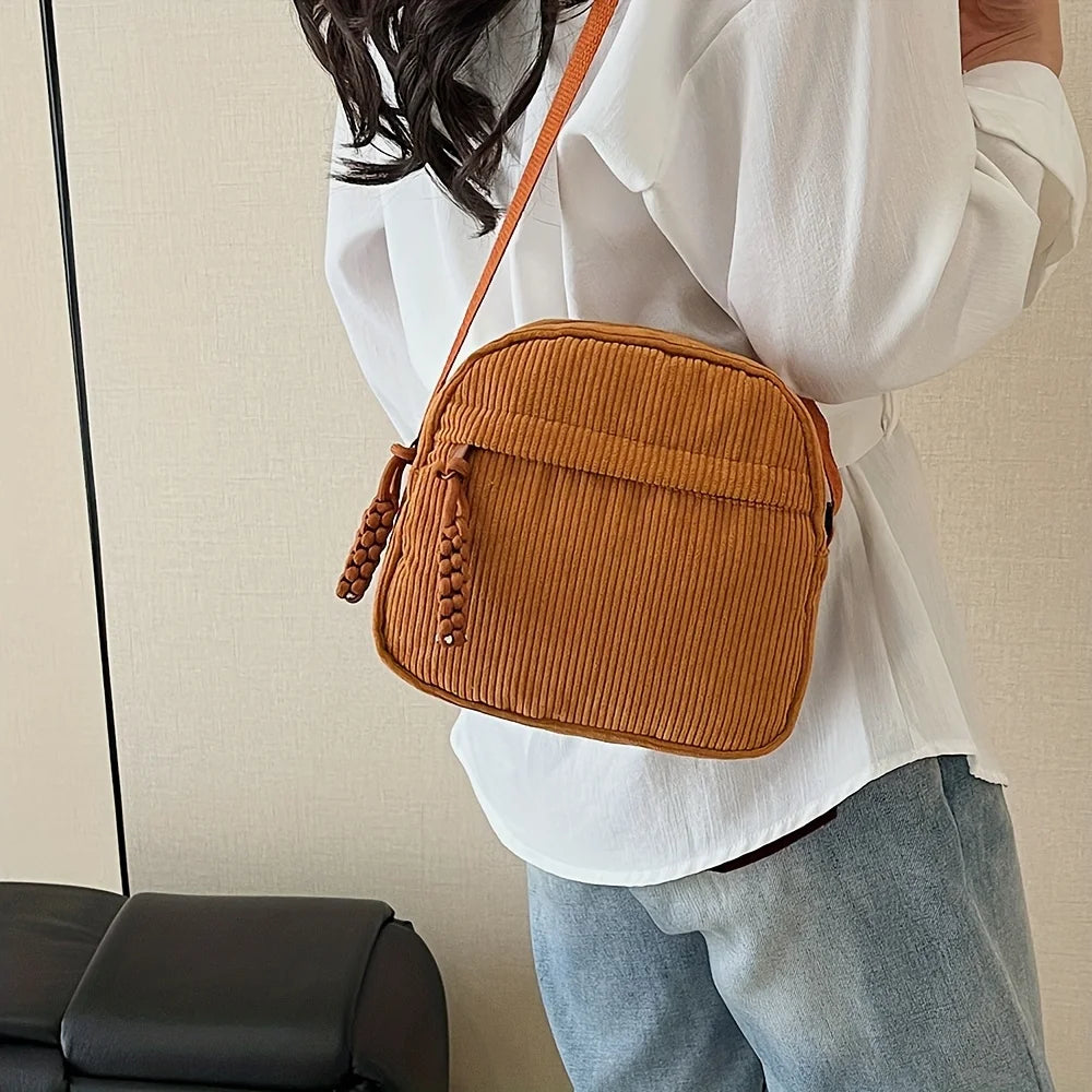 Cord Umhängetasche Harajuku – Vintage, casual, vielseitig