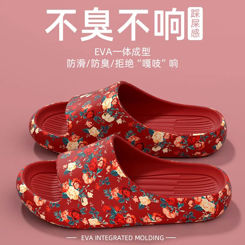 Damen & Herren Blumen-Slides – Weiche Sohle, Rutschfest & Bequem | Strand, Sommer & Alltag