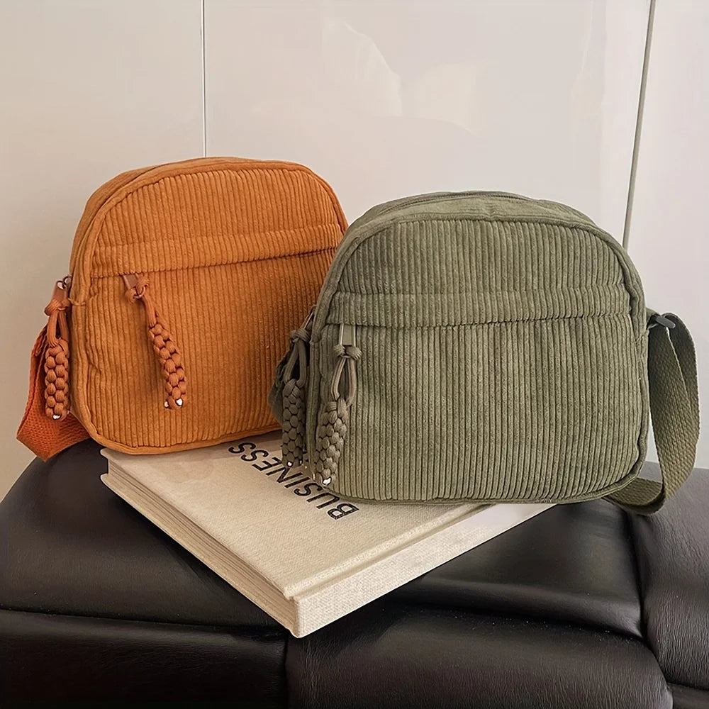 Cord Umhängetasche Harajuku – Vintage, casual, vielseitig
