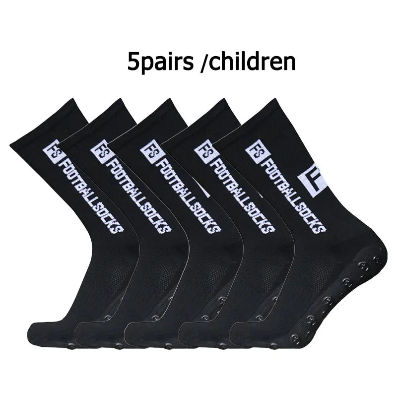 5er-Pack Kinder & Jugendliche Fußballsocken – Atmungsaktiv, Rutschfest, Gr. 34–39
