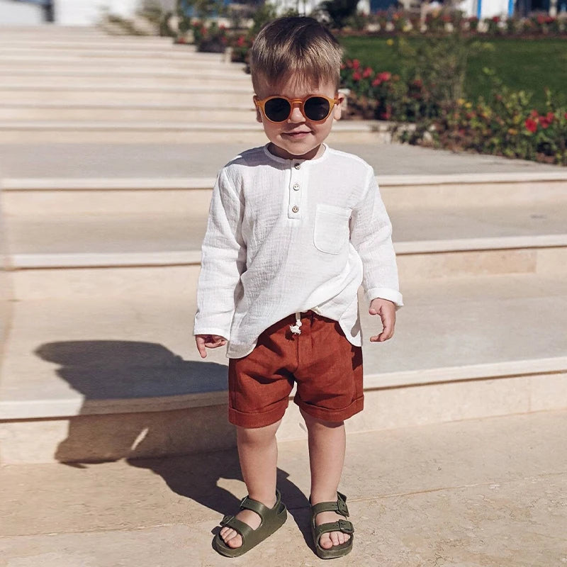 Kinder Leinen-Shorts | Unisex, Kordelzug, Locker, Sommer & Strand