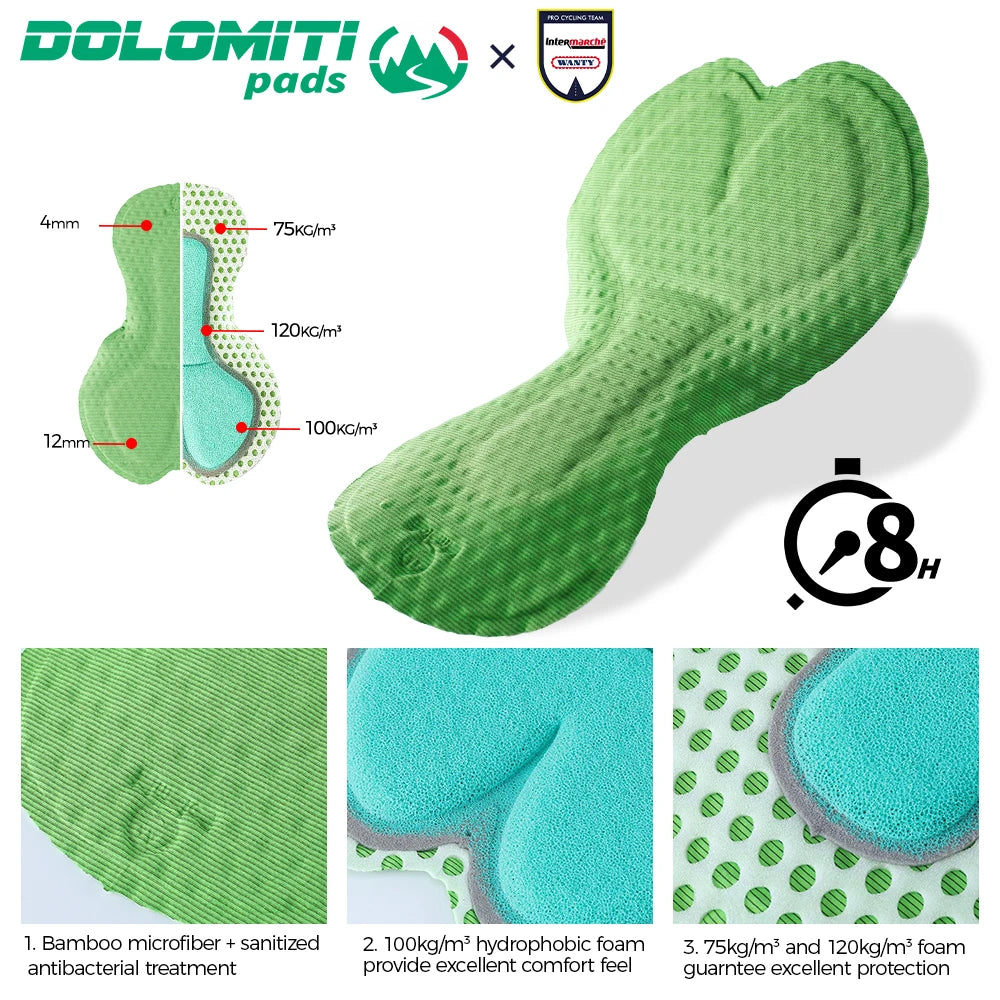 RION Herren Fahrrad-Trägerhose Pro – Italienisches Dolomiti 8H Polster für extreme Distanzen