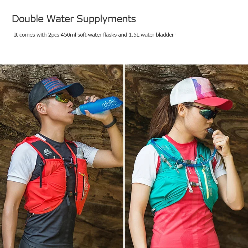 AONIJIE C962 Hydrationsweste 12L – Trailrunning, Wandern & Marathon | Softflask & Trinkblase | Unisex