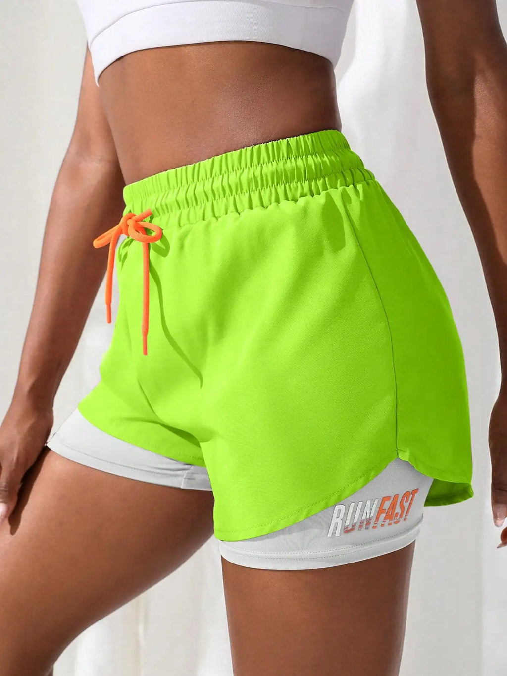 LaufWerk FlexShorts Women – High Waist Fake Two-Piece Shorts für Yoga & Running