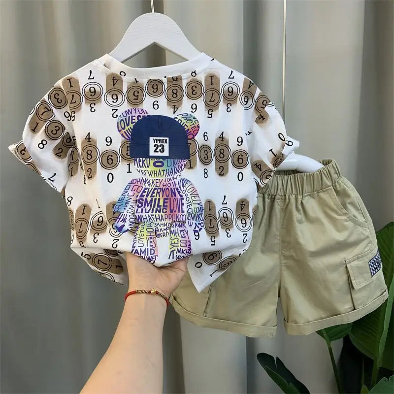 Jungen 2-teiliges Sport-Set – Shirt & Shorts im Korean Style